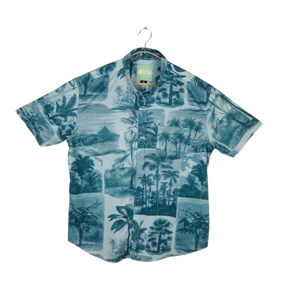 NWOT RSVLTS Men's 2XL Litho Palms Kunuflex All Over Print Short Sleeve - Picture 2 of 10